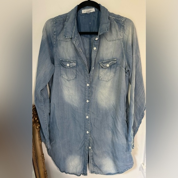 Tops - #326 Denim Button Up Dress long sleeve size L
